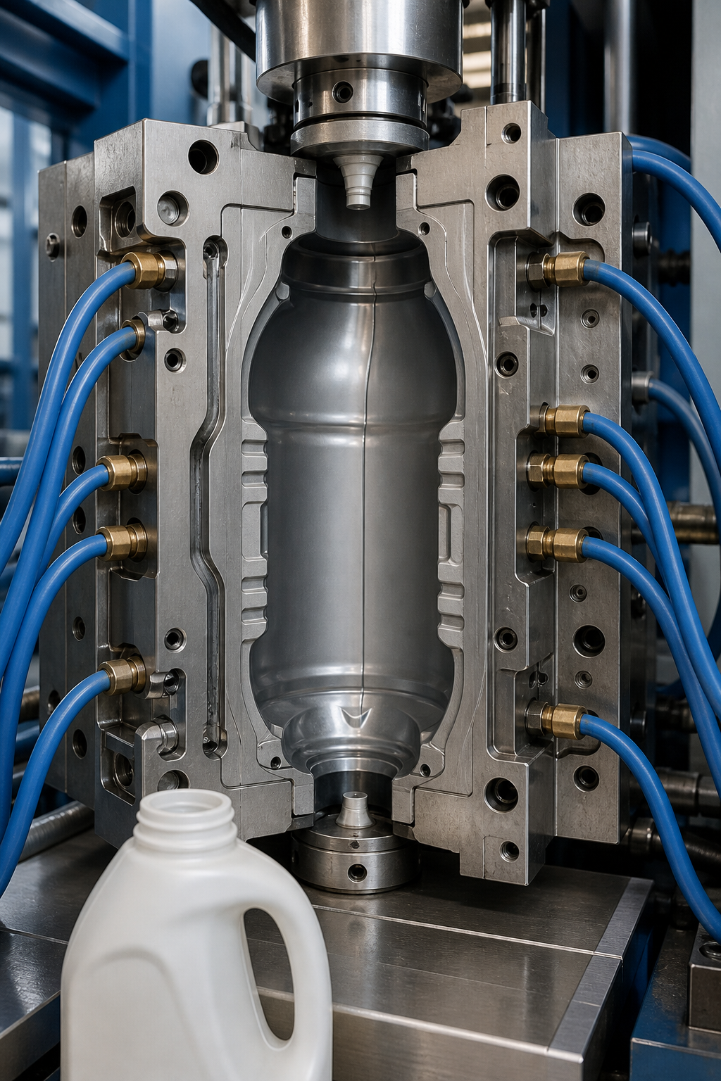 Laatste bedrijfsblogs Blow Mold Cooling: How Cooling Design Affects Cycle Stability and Container Quality