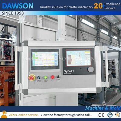 13,8 kW Schroefverwarming Vermogen Dubbelstation Canister Maakmachine voor PE Plastic Pesticide Fles Extrusie Blaasvormen