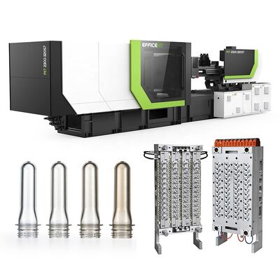 48 Hoogte PET-preform injectie gietmachine met servomotor en hoge productiviteit bij 0 tot 200 rpm schroefsnelheid