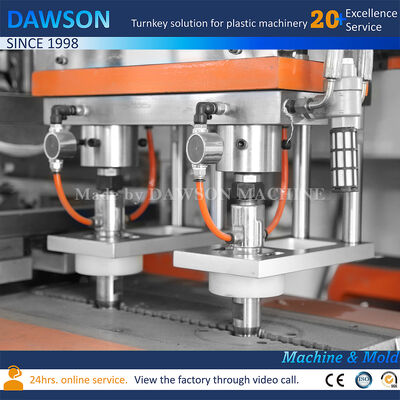 Volledig Elektrische 5L HDPE Wasmiddelflessen Blaasvormmachine Drie Matrijzen Extrusie Blaasvormmachine